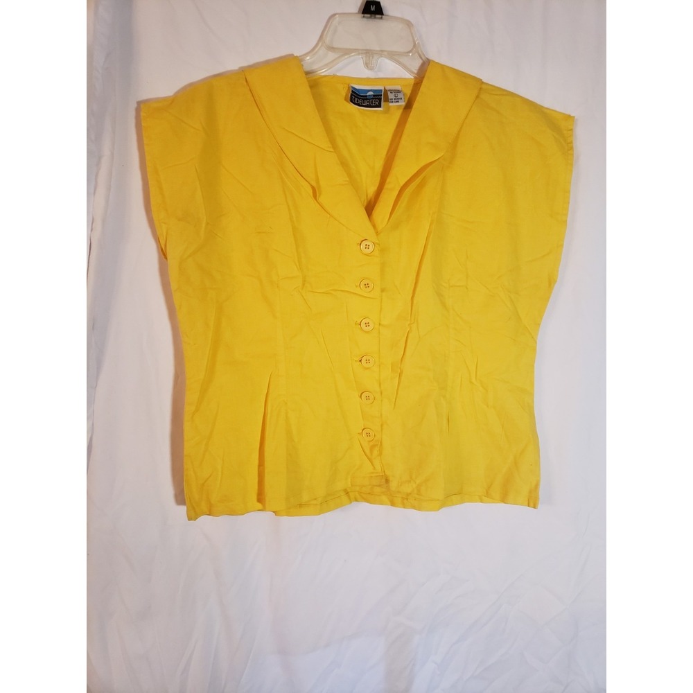 Women's Tidewater Yellow Short Sleeve Shirt Size L